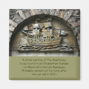 Mayflower - Stone Carving Erntedank Magnet