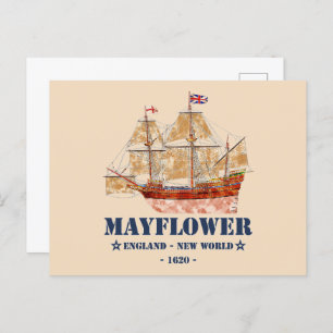Mayflower Tall Ship - England in New World im Jahr Postkarte