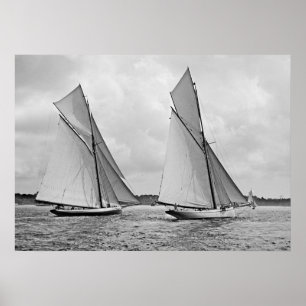 Mayflower und Galatea starten den America's Cup 18 Poster