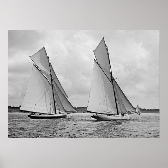 Mayflower und Galatea starten den America's Cup 18 Poster (Vorne)