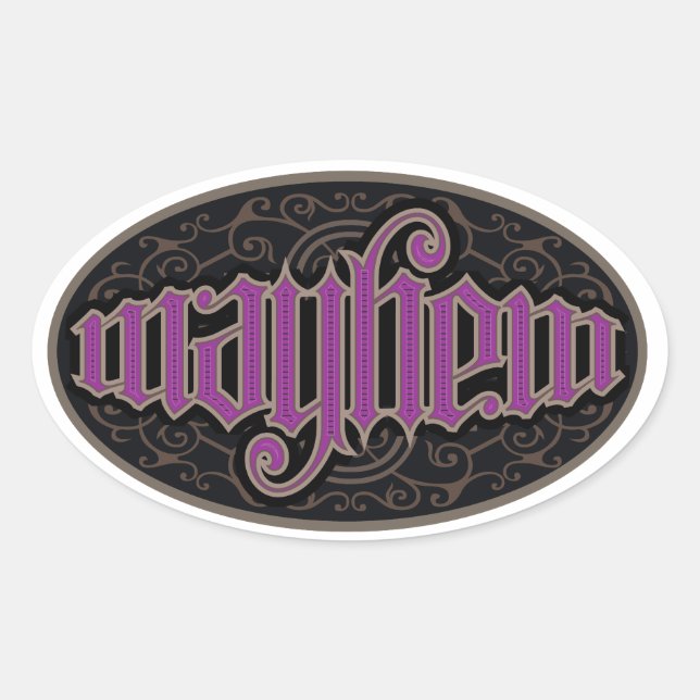 Mayhem Ambigram Stickers (Vorderseite)