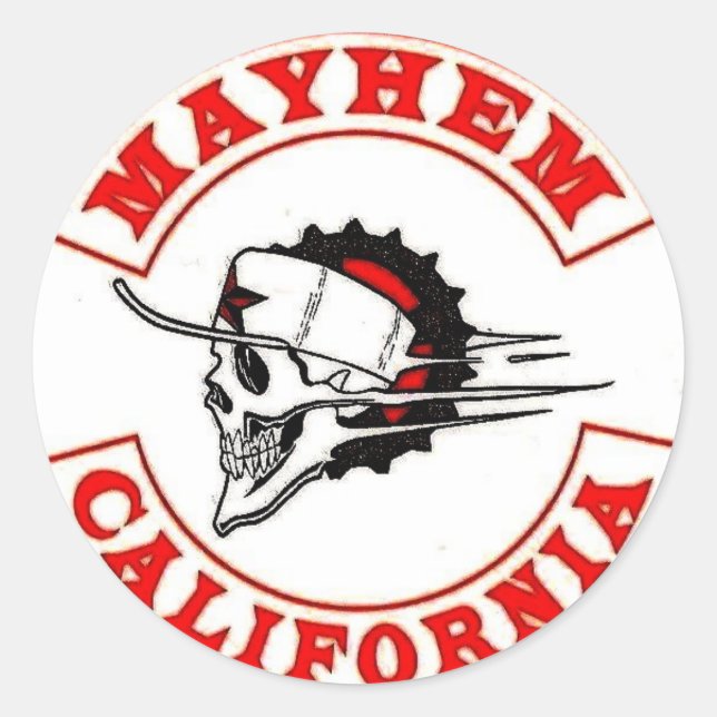 Mayhem Moto Logo Runder Aufkleber (Vorderseite)