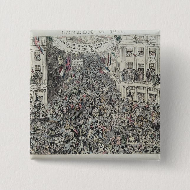Mayhews großes Exhibiton, London, 1851 Button (Vorderseite)