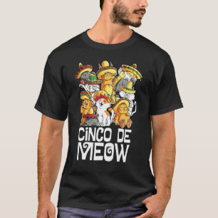 Mayo-Katze Sombrero Mexikanischer Taco Cinco De Ma T-Shirt