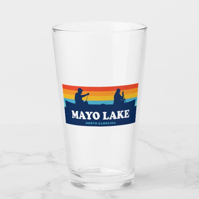 Mayo Lake North Carolina Canoe Glas (Vorderseite)