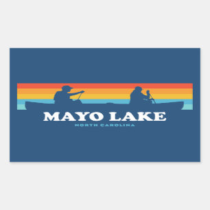 Mayo Lake North Carolina Canoe Rechteckiger Aufkleber