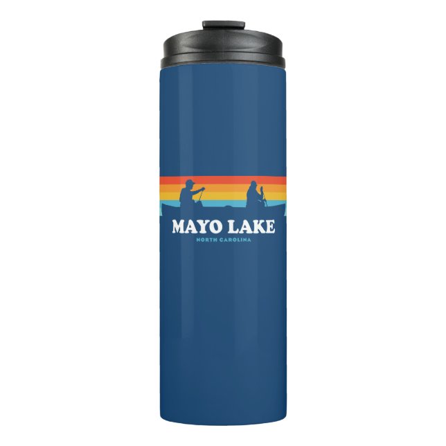 Mayo Lake North Carolina Canoe Thermosbecher (Vorderseite)