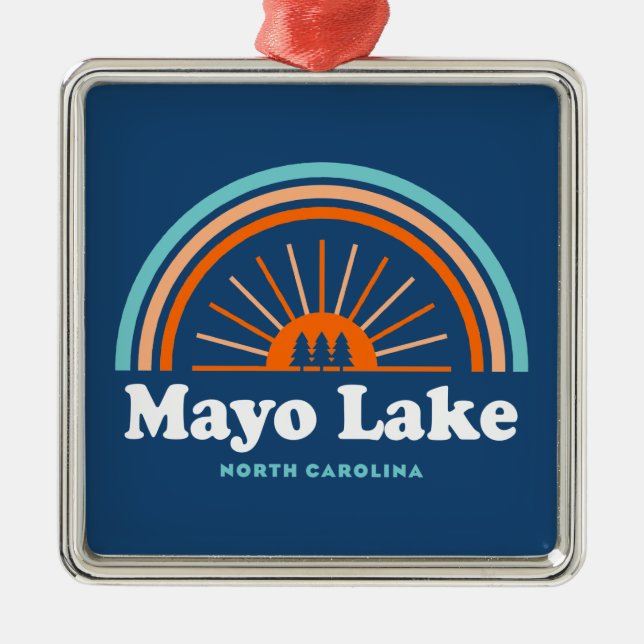 Mayo Lake North Carolina Rainbow Ornament Aus Metall (Vorne)