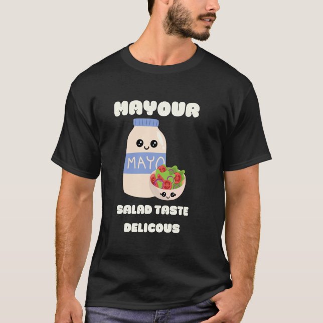 mayo mayonaise mayonnaise cute kawaii mayo salad f T-Shirt (Vorderseite)