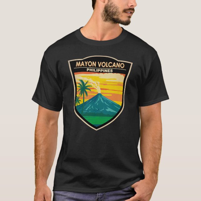 Mayon Volcanes Philippinen Reisen Kunst Vintag T-Shirt (Vorderseite)