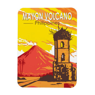 Mayon Volcano Cagsawa Ruins Philippines Magnet