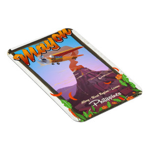 Mayon Volcano philippines Adventure Poster Magnet