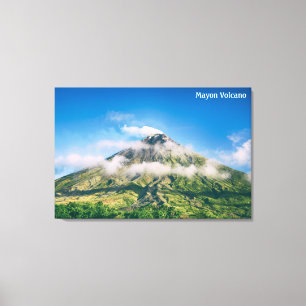 Mayon Vulkan mit leuchtend blauem Himmel Leinwanddruck