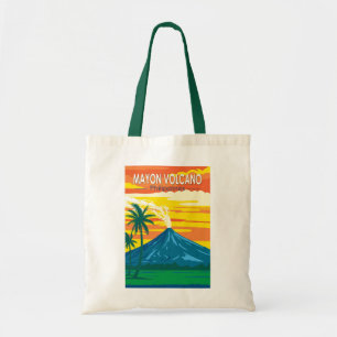 Mayon Vulkan Philippinen Reise Kunst Vintage Tragetasche