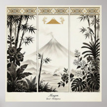 Mayon Vulkan Triptychon-Wandkunst