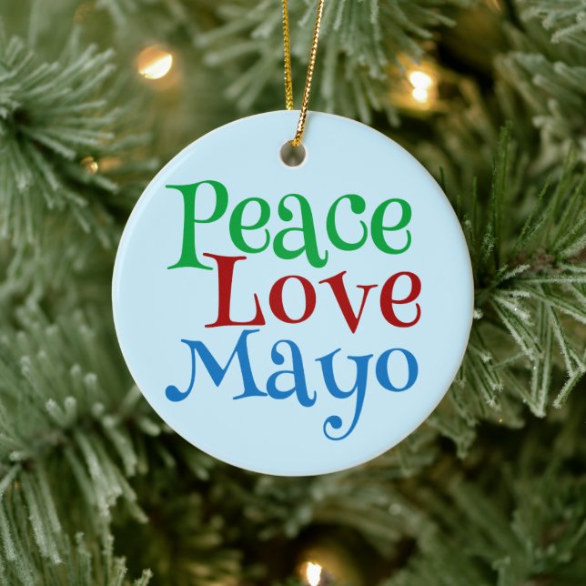 Mayonnaise Peace Liebe Mayonnaise Keramik Ornament (Baum)
