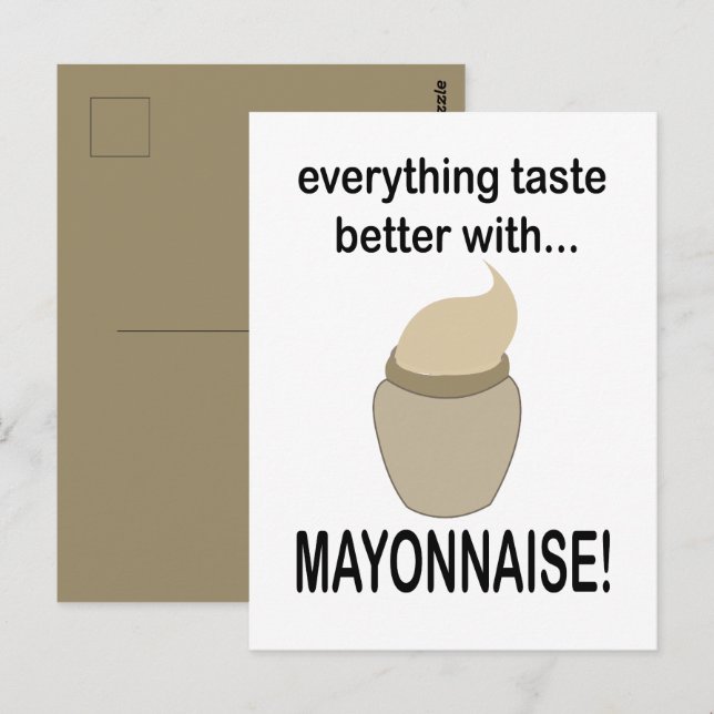 Mayonnaise Sauce Food Funny Mayonnaise Postkarte (Vorne/Hinten)