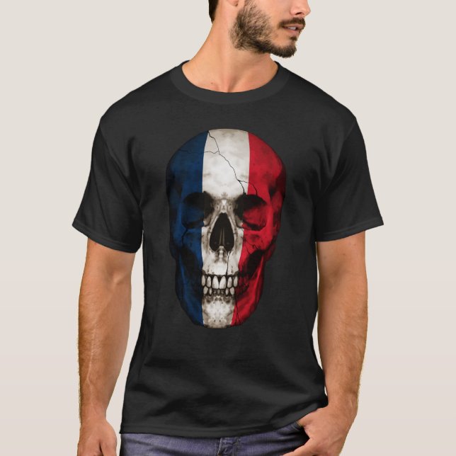 Mayotte Flag Skull Maorais Roots Proud Patriotic T-Shirt (Vorderseite)