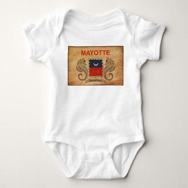Mayotte-Flagge Baby Strampler (Vorderseite)