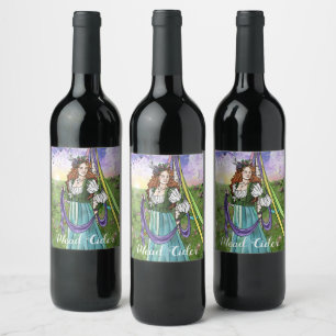Maypole Cider mittelalterliche Bauer Weinetikett