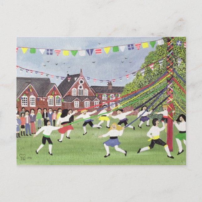 Maypole Dancing 1991 Postkarte (Vorderseite)