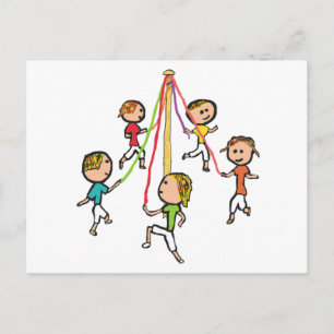 Maypole Dancing Postkarte
