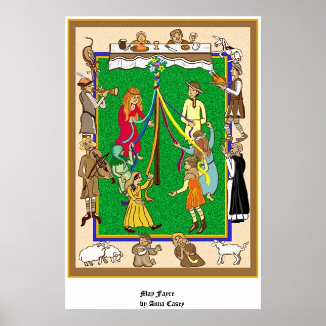 Maypole, mittelalterliches Fayre Poster (Vorne)