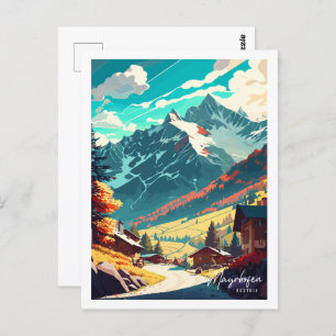 Mayrhofen Österreich Vintage Illustration Postkarte