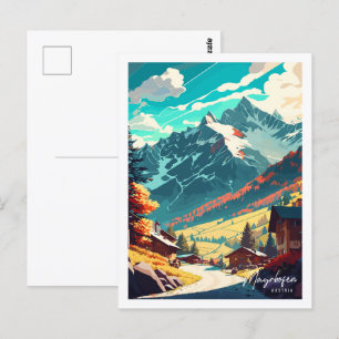 Mayrhofen Österreich Vintage-Reiseillustration Postkarte