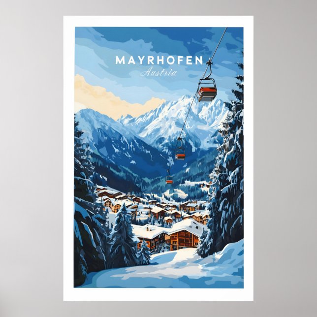 Mayrhofen Ski Print 1 Poster (Vorne)