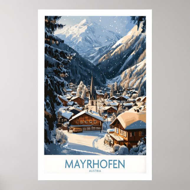 Mayrhofen Ski-Wandkunstposter 1 Poster (Vorne)