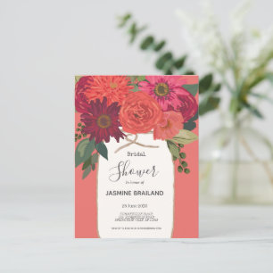 Mayson Jar Bright Floral Bouquet Brautparty Postkarte