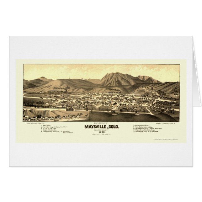 Maysville, panoramische Karte Co - 1882 (Vorderseite (Horizontal))