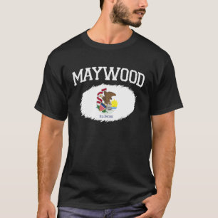 MAYWOOD IL ILLINOIS Flag Vintag USA Sports Men Wo T-Shirt