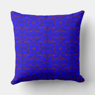 Maz Abstrakt Zebra Mosaic - Blue Red Kissen