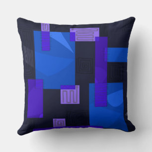 Maz Egyptian Collage - Indigo Blue Lilac Kissen