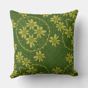 Maz Floral Bubbles Polka Dot Green Olive Kissen