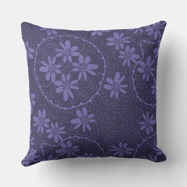 Maz Floral Bubbles Polka Dot Indigo Kissen (Rückseite)