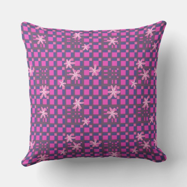 Maz Floral Square Conundrum - Fuchsia Navy Kissen (Rückseite)