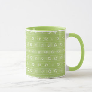 MAZ Florales Streifen-Rippen-Strickmuster 009 Tasse