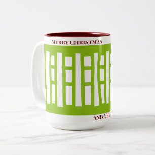 MAZ gestreiftes Rippenstrickmuster 079 Weihnachten Zweifarbige Tasse