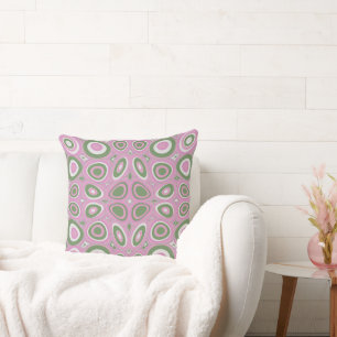Maz Psychedelic Eggs - Green White Dusty Pink Kissen