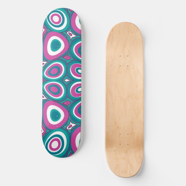 Maz Psychedelic Eggs - Magenta White Aquamarin Skateboard (Vorderseite)
