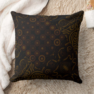 Maz Seabed Circles Curly Corly Reef - Black Beef Kissen