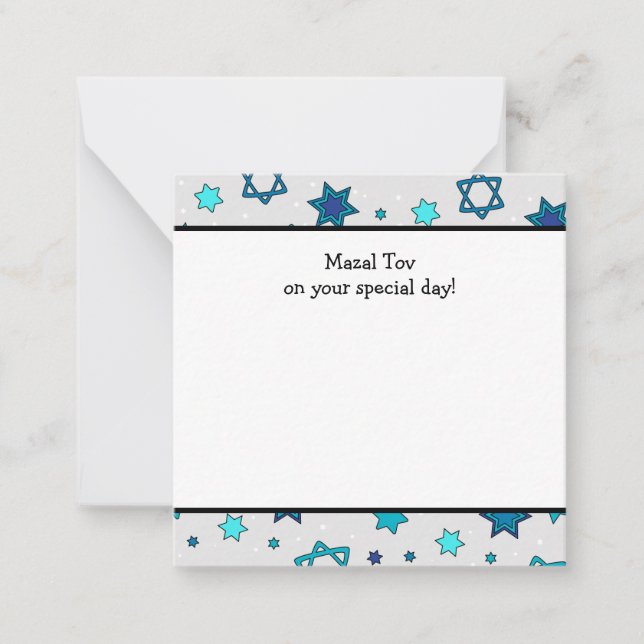 Mazal Tov am Sondertag - Mitteilungskarten (Vorderseite)