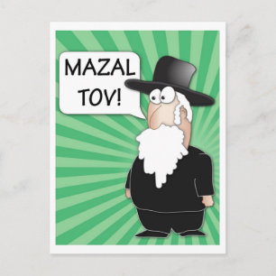Mazal Tov Postkarte - jüdischer Rabbiner