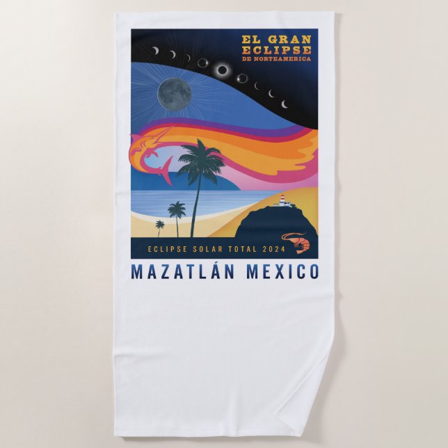 Mazatlan Eclipse Strandtuch (Vorderseite)