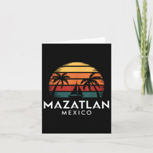 Mazatlan Mexico Retro Sunset Sailboat Vacation Sou Karte