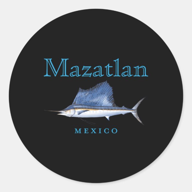 Mazatlan Mexico Sailfish Runder Aufkleber (Vorderseite)