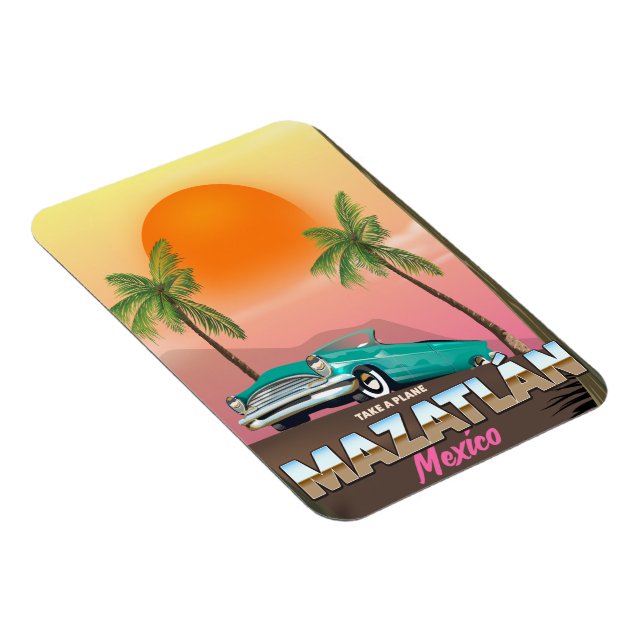 Mazatlán Mexiko Reiseplakat Magnet (Rechte Seite)
